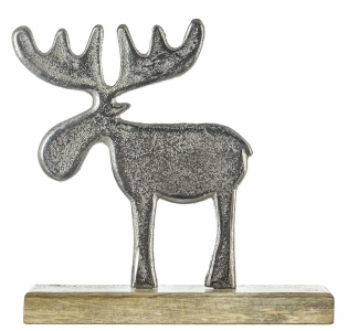 10'' Metal Moose on Wood Base
