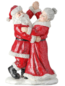 10'' Resin Santa and Mrs. Clause Dancing