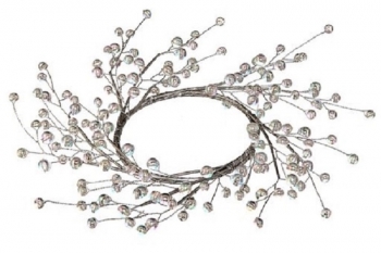 12'', 4.5'' Opening Clear/Silver Acrylic Ball/Bead Candle Ring