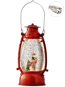 12'' LED Snowman/Cardinals Snow Globe with Timer Battery Operated
