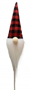 15'' Red & Black Buffalo Plaid Gnome Stick in Pick