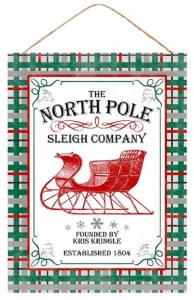 11'' x 15'' Metal North Pole Sleigh Company Sign