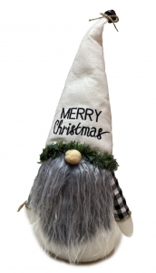 18'' Grey Merry Christmas Gnome
