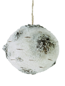 3" Faux Snow Birch Ball Ornament