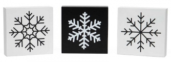 3'' Tabletop Snowflake Blocks S/3