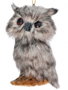 3.5'' Fur Owl Ornament