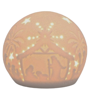 4'' Battery Operated Porcelain LED Nativity Ball