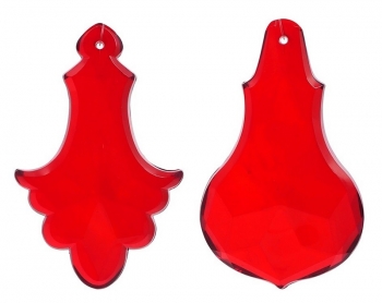 4'' Red Acrylic Ornaments S/2