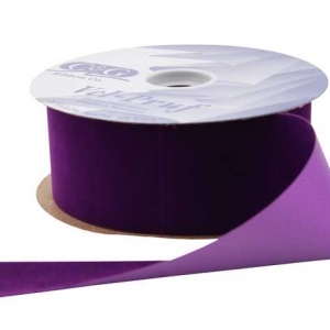 #40 Plastic Back Velvet Purple ribbon 25 yards 