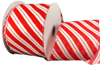 #40 Wired Red/White Glitter Candy Cane Stripe