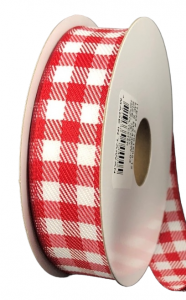 #5 Wired Red/White Buffalo Check Ribbon