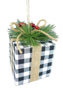 5'' Small Plaid Gift Box Ornament