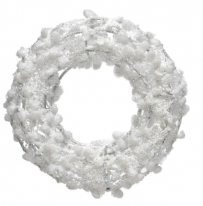 6'', 3'' Opening Puff Ball Wreath/Candle Ring