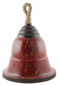 7'' Red Tin Bell with Jute Handle