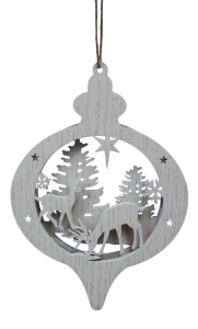 7'' Wood Cutout Ornament S/2