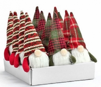 8'' 3 Assorted Plush Gnome Ornaments in a Box S/12