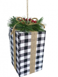 8'' Large Plaid Gift Box Ornament