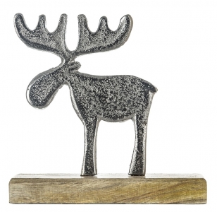 8''Metal Moose on Wood Base