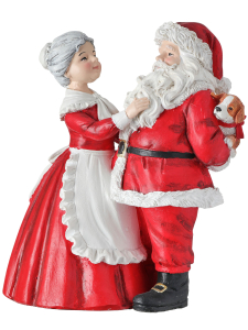 8'' Resin Santa Hiding Puppy from Mrs. Claus 