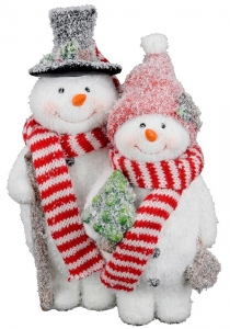 8'' Icy Resin Snowman Couple
