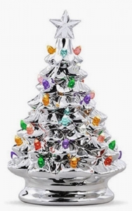 8'' Silver Multi-Color LED Tree