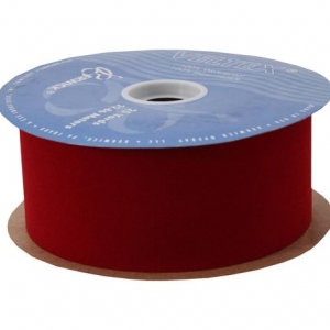 #9 Plastic Back Velvet Brick Red Ribbon 25 Yards 