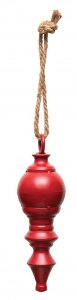 9'' Red Metal Finial Ornament