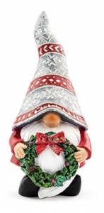 9'' 
Resin Gnome with Wreath