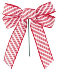 #9 Wired Candy Cane 4 Bow Pick Bag of 25