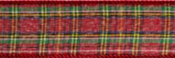 #9 Wired Christmas Value Plaid Ribbon  50 yards 