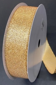 #9 Wired Gold Glitter Satin Ribbon 50 yards 