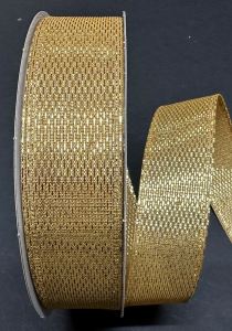 #9 Wired Gold Woven Metallic Stairstep Ribbon 50YD!