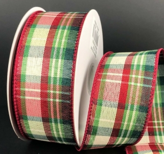 #9 Wired Jamie Plaid Red & Green Ribbon 10 yards 