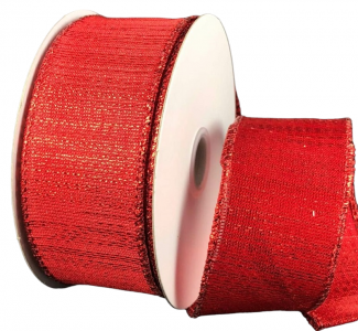 #9 Wired Red Metallic Sheer Ribbon 10 yards 