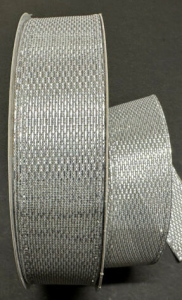 #9 Wired Silver Woven Metallic Stairstep Ribbon 50YD!