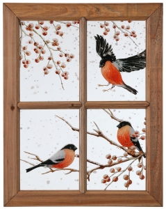 Acrylic Birdies with Berries Window