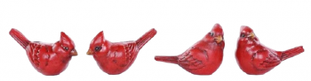 Birds Resin Mini Cardinals 4 Assorted S/12 3'' 