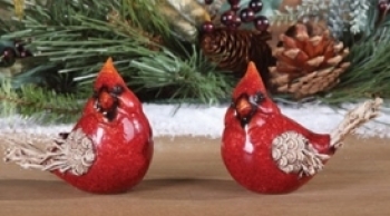 Birds Ceramic Cardinals S/2 5'' 