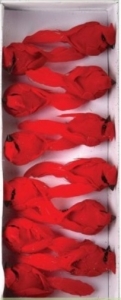 Birds Mushroom Cardinals with Clips S/12 3.5'' 