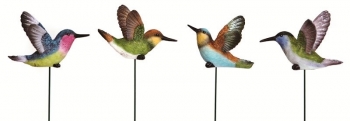 Birds Resin Humming Birds Assorted Colors Stick In Picks S/4
4" Birds, 12" Picks