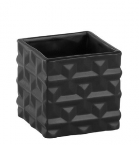 Black Ceramic Cube 3.25''
