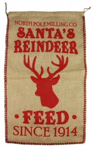 Santa's Reindeer Feed Burlap Gift Bag