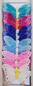 Butterflies with Wires Assorted Colors S/12 3'' 