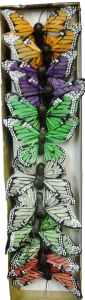 Butterflies with Wires Assorted Colors S/12 2.5'' 