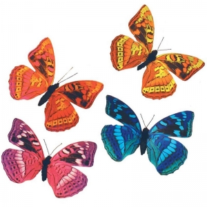 Butterflies with Wires Assorted Colors S/8 3''