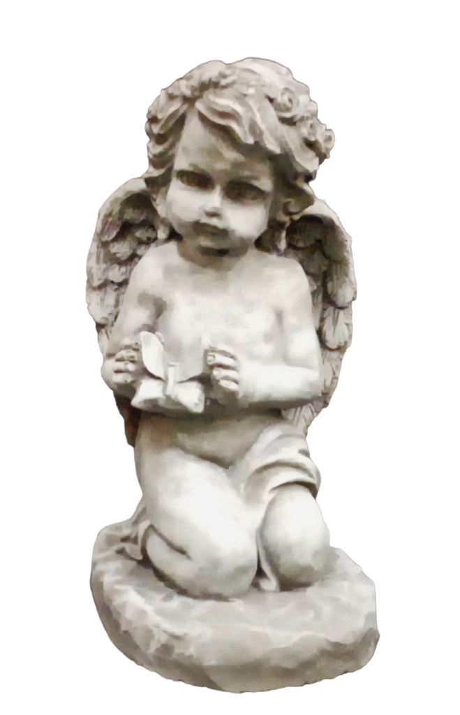 Concrete Angel with Butterfly 8'' 