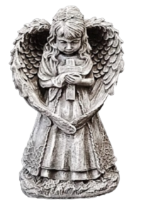 Concrete Angel with Cross 15'' 