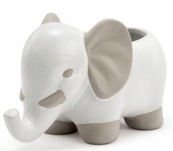 Ceramic Elephant Planter 7" x 4", 3" x 2.5" Opening