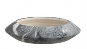 Ceramic Marble Finish Low Bowl S/2 6''