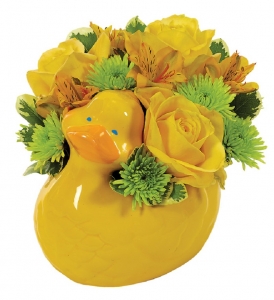 Ceramic Yellow Duck Planter 3.5" x 6"